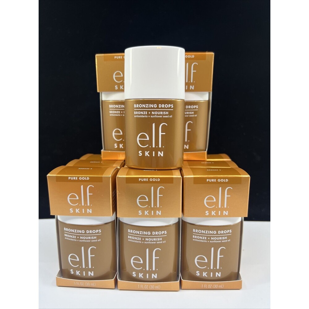 e.l.f. Bronzing Drops Pure Gold New Product NIB 1 Full Sz Can Mix In Moisturizer